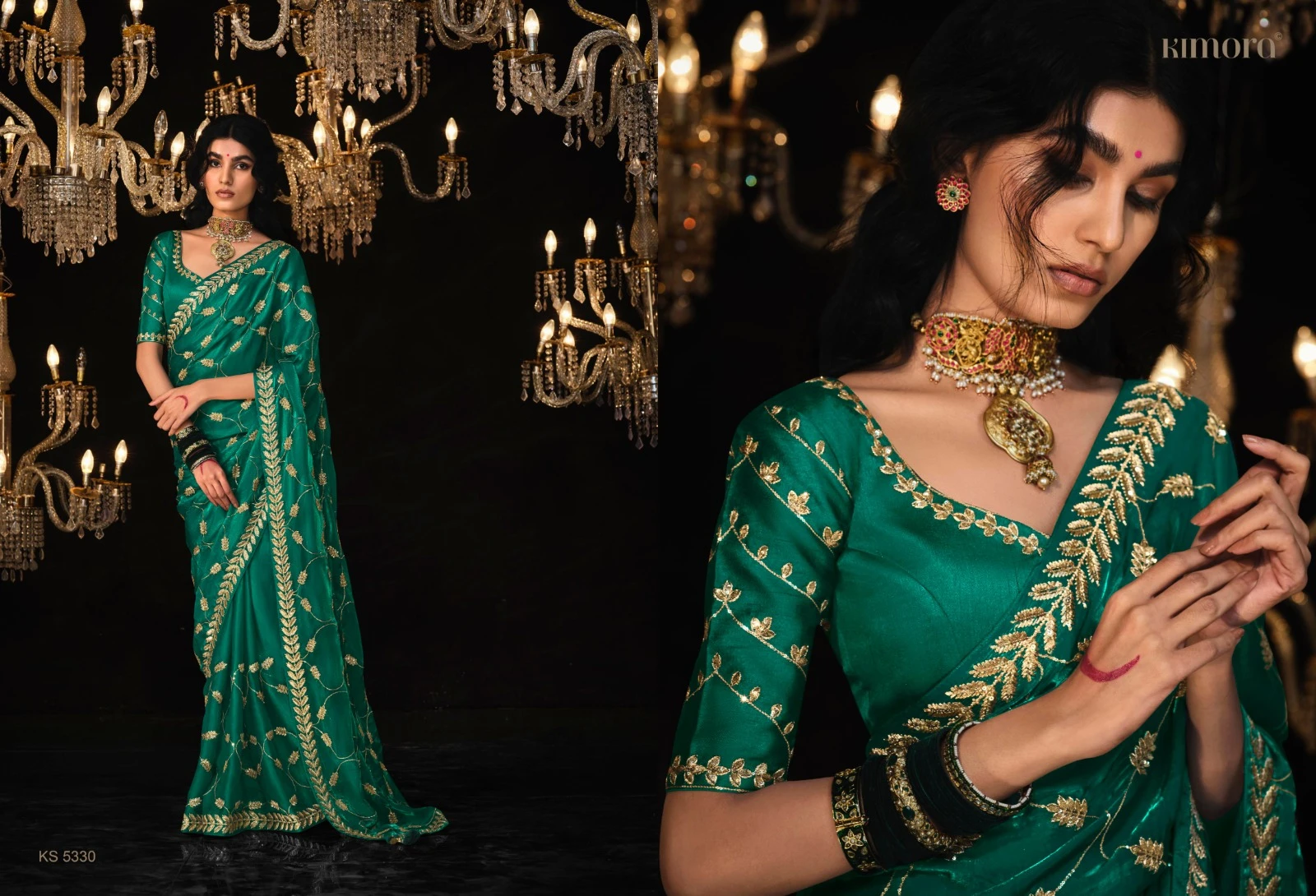 Kimora 5330 Colours Tissue Silk Wholesale Designer Sarees Catalog — Wholesale Sarees, Kimora wholesale from Surat - Gallery Image 4